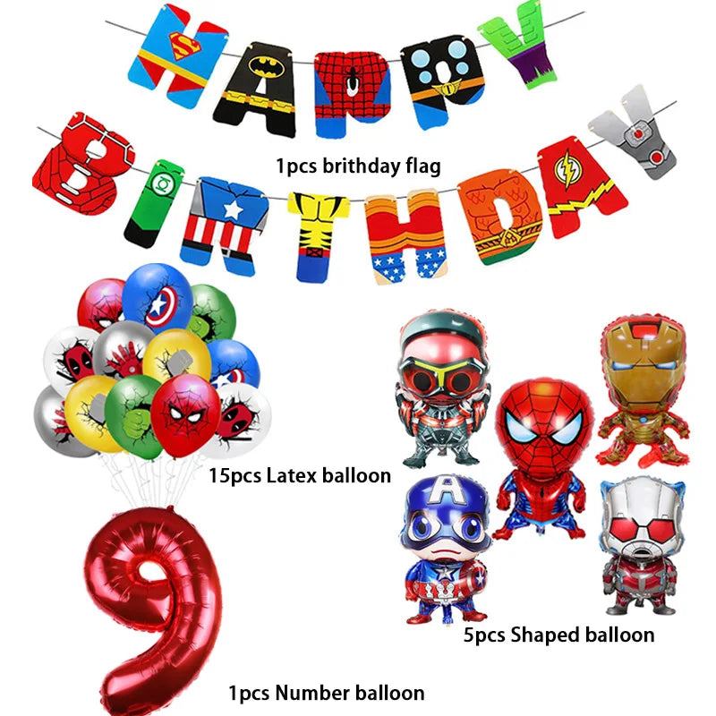 MARVEL Super Hero Balloon Spiderman Aluminum Foil Balloons Kids Birthday Party Decoration The Avengers Iron Man Party Supplies