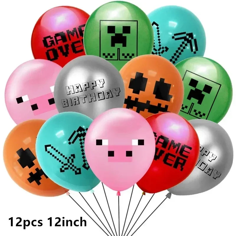 Minecraft Balloons Birthday Party Decoration