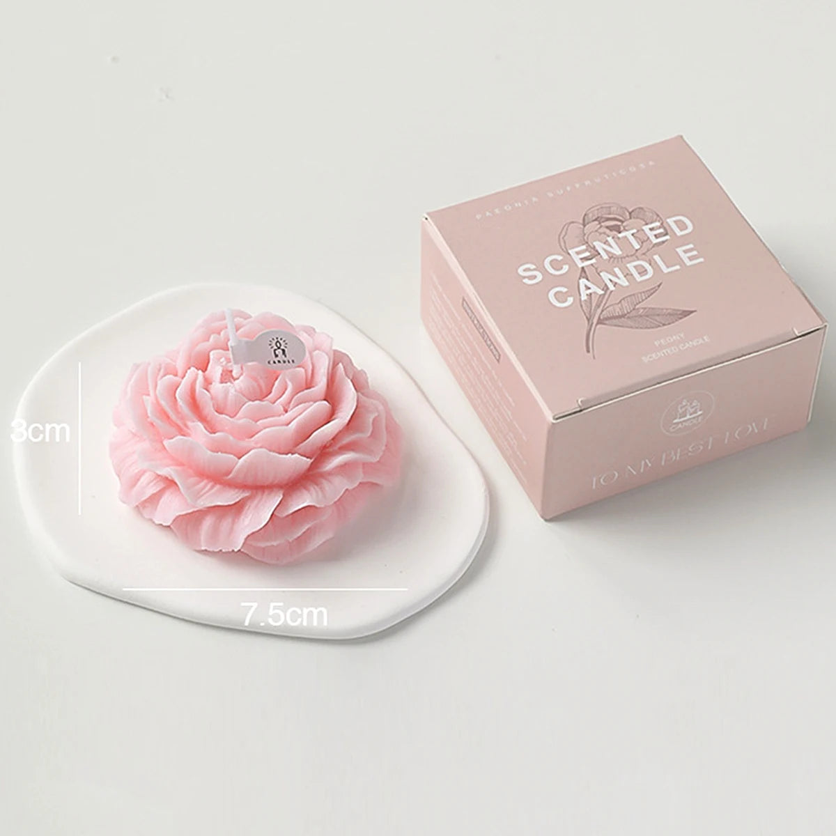 3D Peony Aromatic Candle Aromatherapy Decor With Gift Box