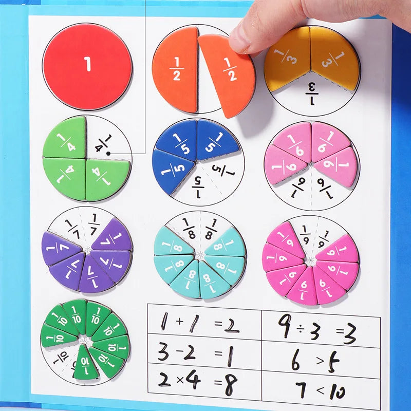 Fraction Learning Math Magnetic Toy & Wooden Book