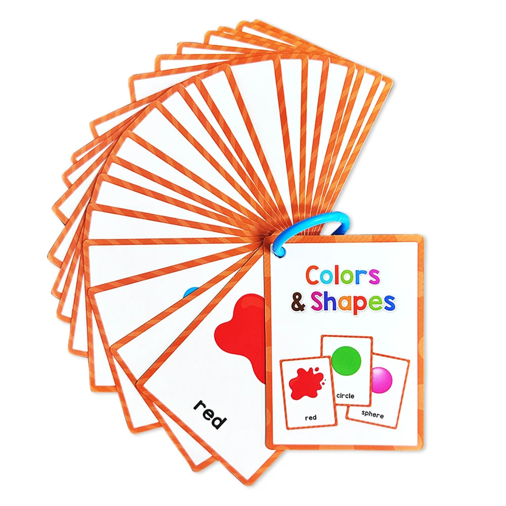 English Words Learning Card Pocket Flashcards Early Educational Toys