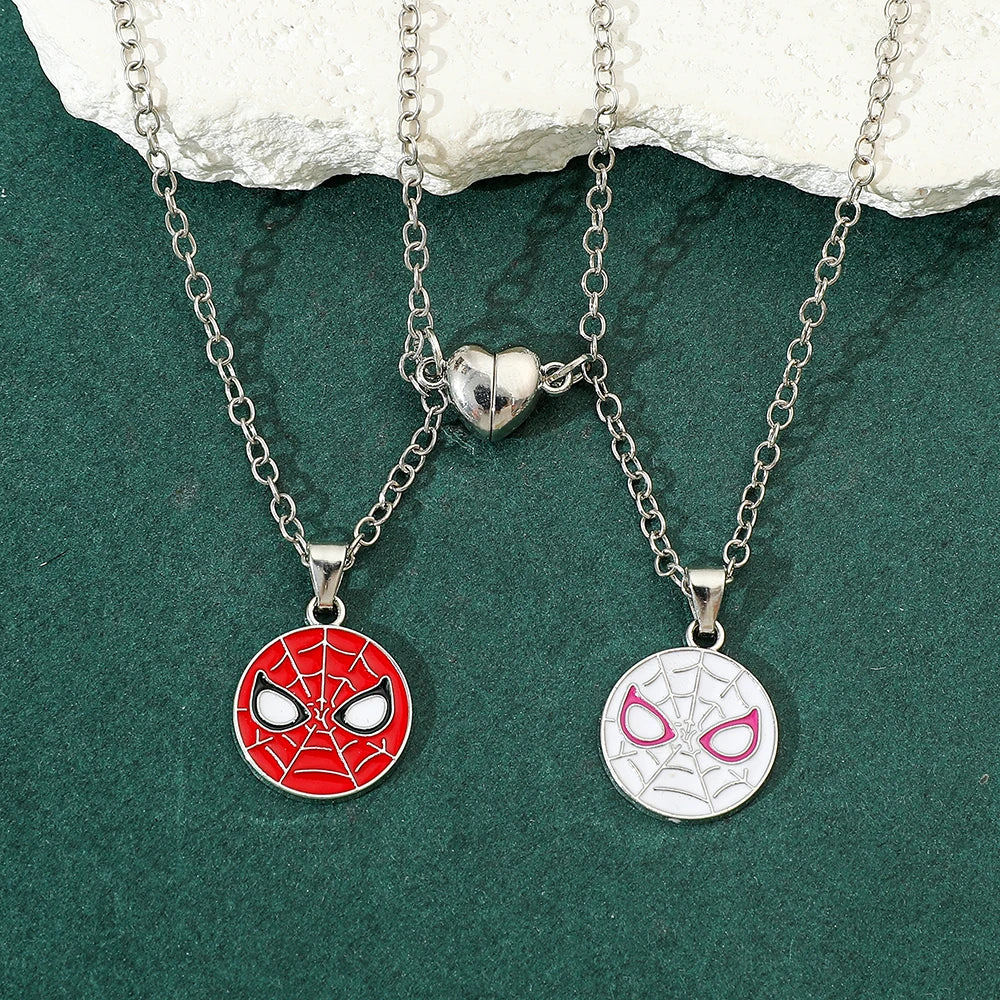 2pcs/set Marvel Superhero Spider-Man Necklace Valentine's Gift