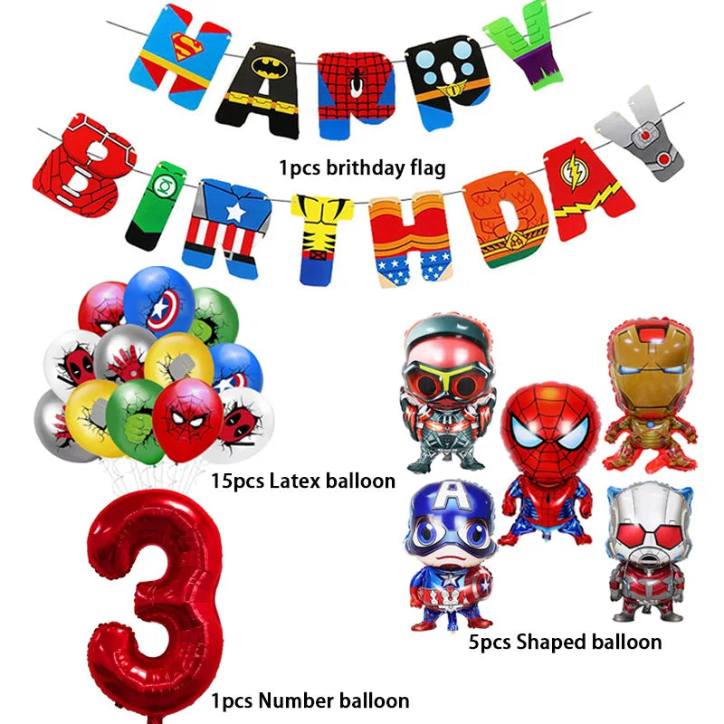 MARVEL Super Hero Balloon Spiderman Aluminum Foil Balloons Kids Birthday Party Decoration The Avengers Iron Man Party Supplies