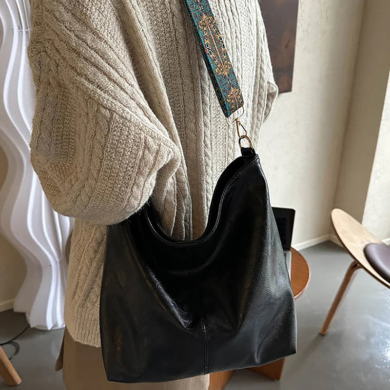 Wide Geometric Strap Crossbody Bags For Women