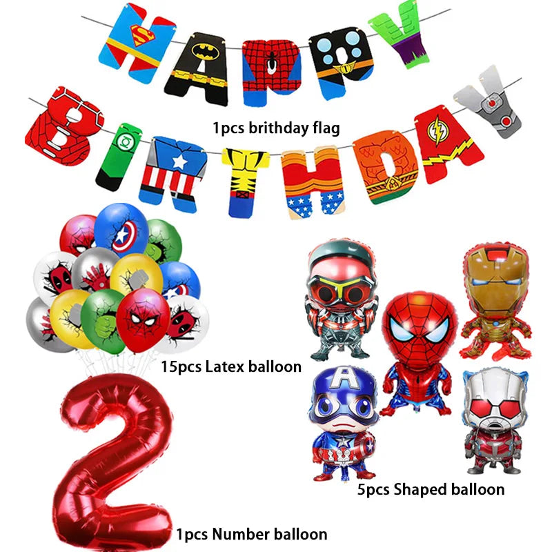 MARVEL Super Hero Balloon Spiderman Aluminum Foil Balloons Kids Birthday Party Decoration The Avengers Iron Man Party Supplies