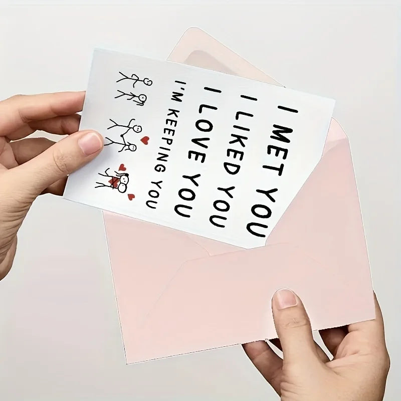 1pc I Met You, I Like You, I Love You, I Am Keeping You Valentine's Day Cards