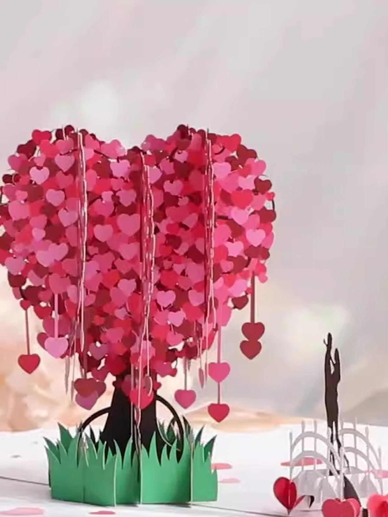 1set Three-dimensional 3D Heart Tree Valentine's Day Card