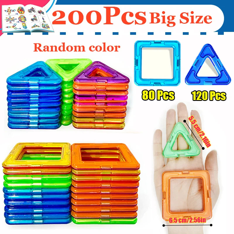 Magnetic Building Blocks Big Size and Mini Size DIY Magnets Toys for Kids 50pc 100pc 200pc