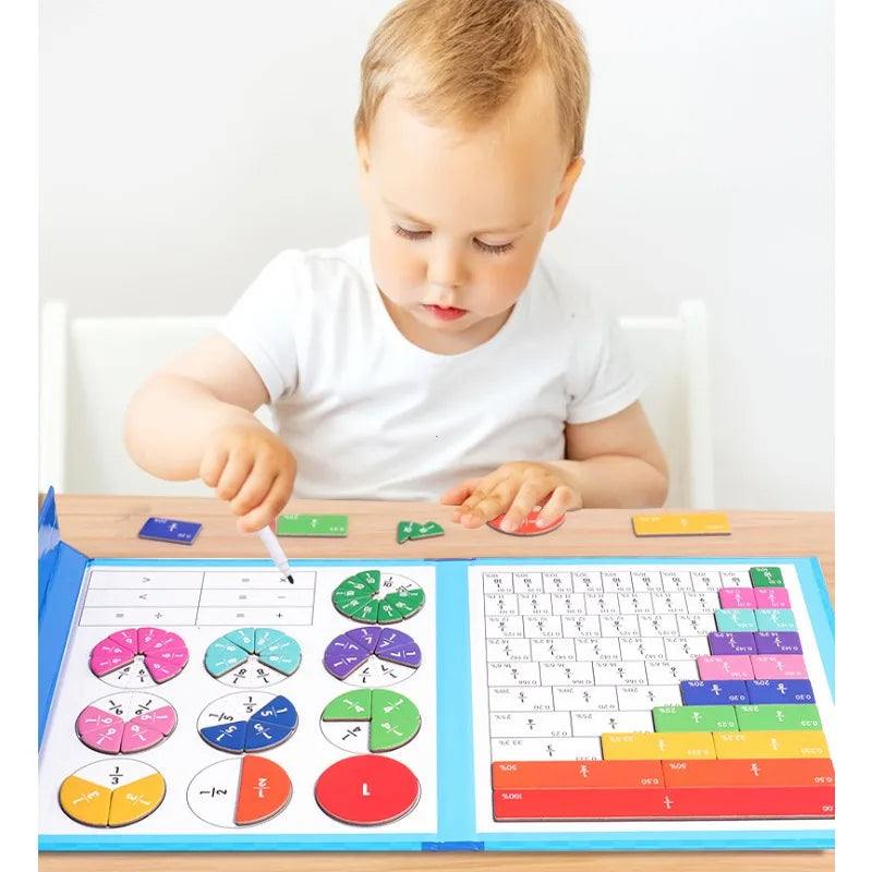 Fraction Learning Math Magnetic Toy & Wooden Book