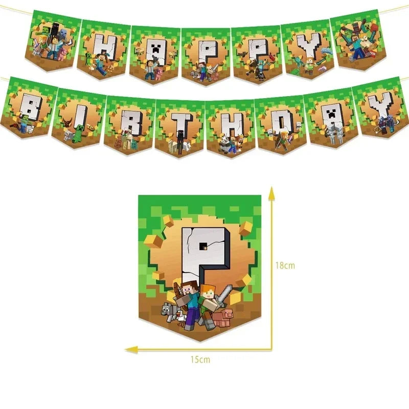 Minecraft Balloons Birthday Party Decoration