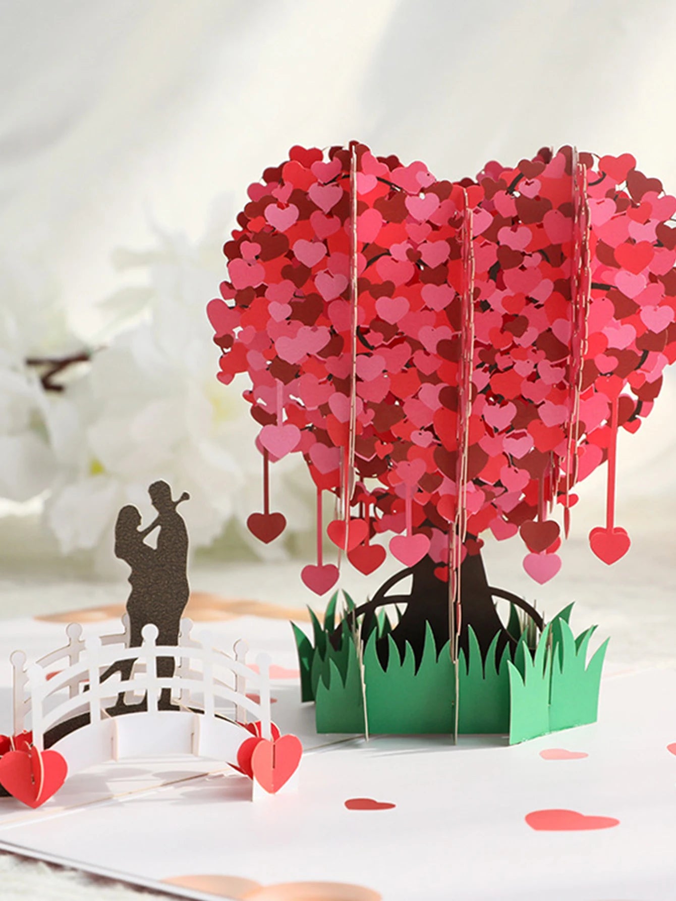 1set Three-dimensional 3D Heart Tree Valentine's Day Card