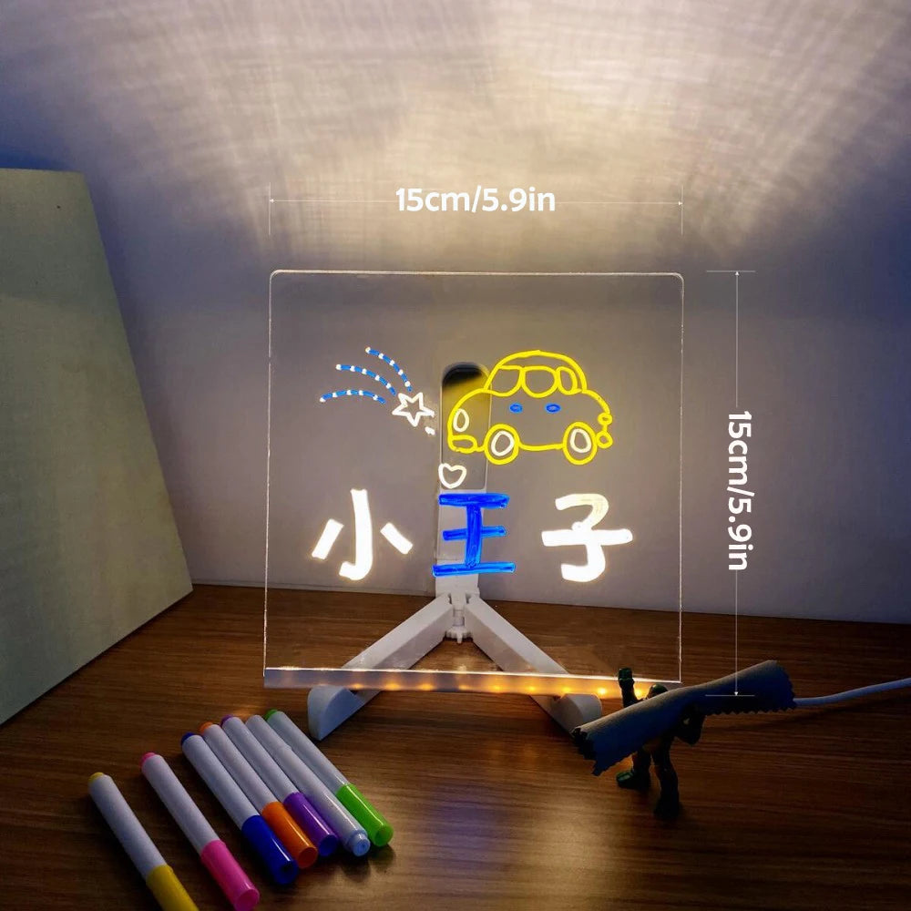 LED Note Board Night Light with 7 Pen colours