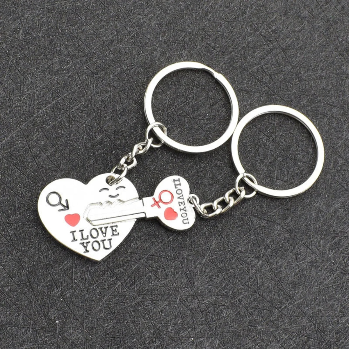 Silver Plated Lovers Heart Keychain