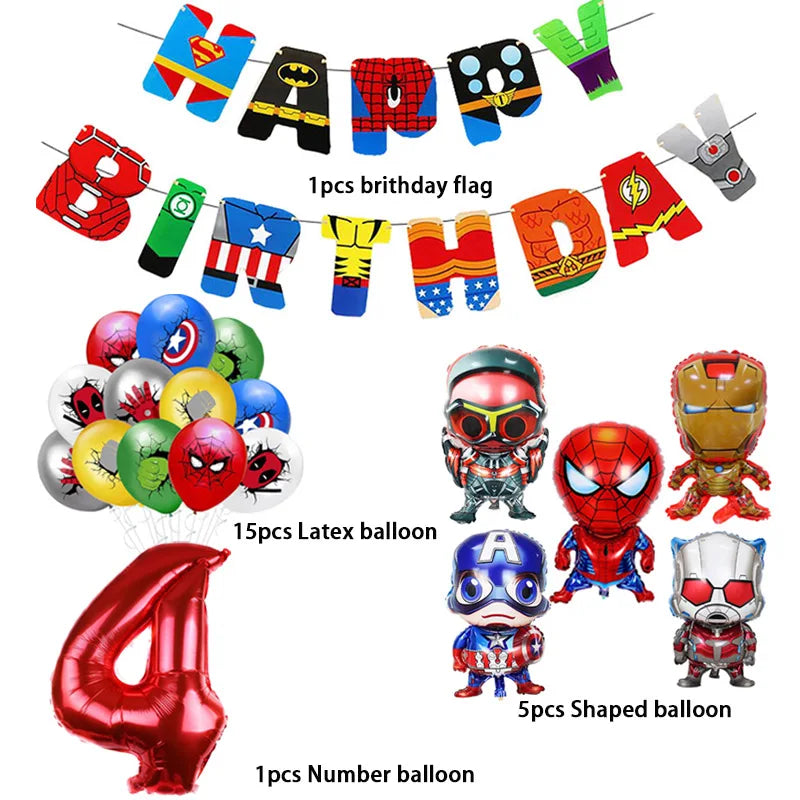 MARVEL Super Hero Balloon Spiderman Aluminum Foil Balloons Kids Birthday Party Decoration The Avengers Iron Man Party Supplies