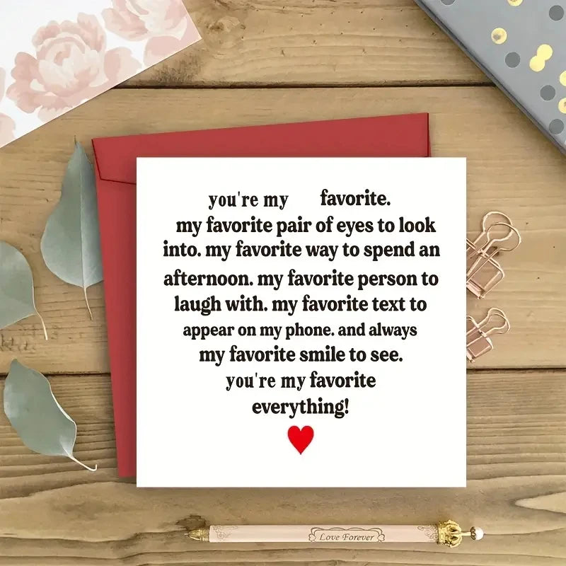 1pc Valentine's Day Card ,"You're My Favourite..."