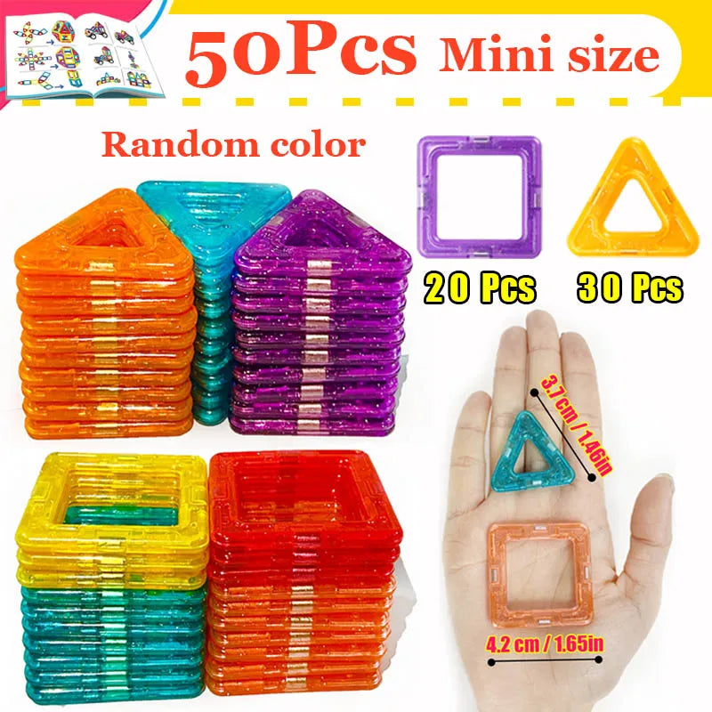 Magnetic Building Blocks Big Size and Mini Size DIY Magnets Toys for Kids 50pc 100pc 200pc