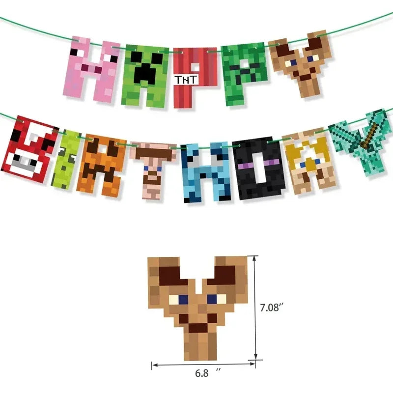 Minecraft Balloons Birthday Party Decoration