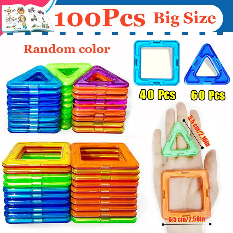 Magnetic Building Blocks Big Size and Mini Size DIY Magnets Toys for Kids 50pc 100pc 200pc