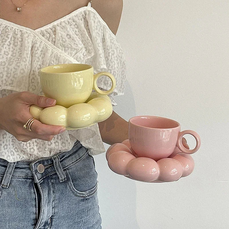 Sunflower Ceramic Coffee Mug & Saucer