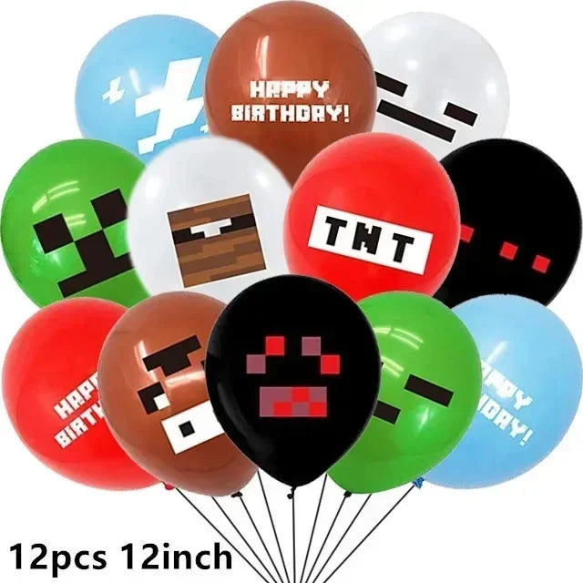 Minecraft Balloons Birthday Party Decoration