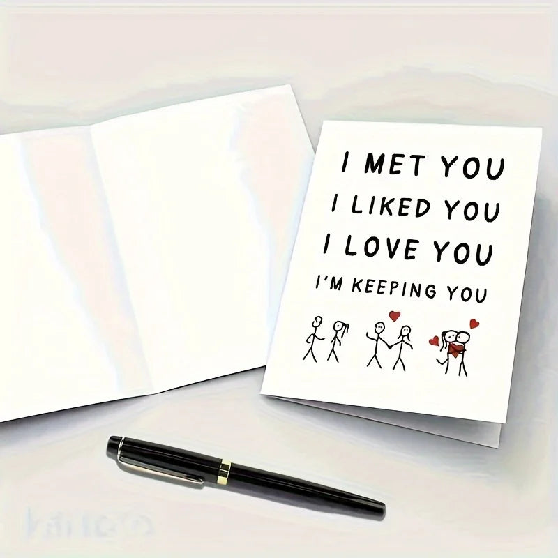 1pc I Met You, I Like You, I Love You, I Am Keeping You Valentine's Day Cards