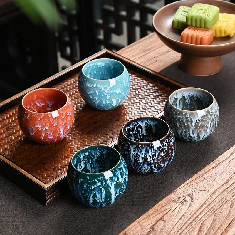 Five Elements Porcelain China Ceramic Tea Cup And Gift Box