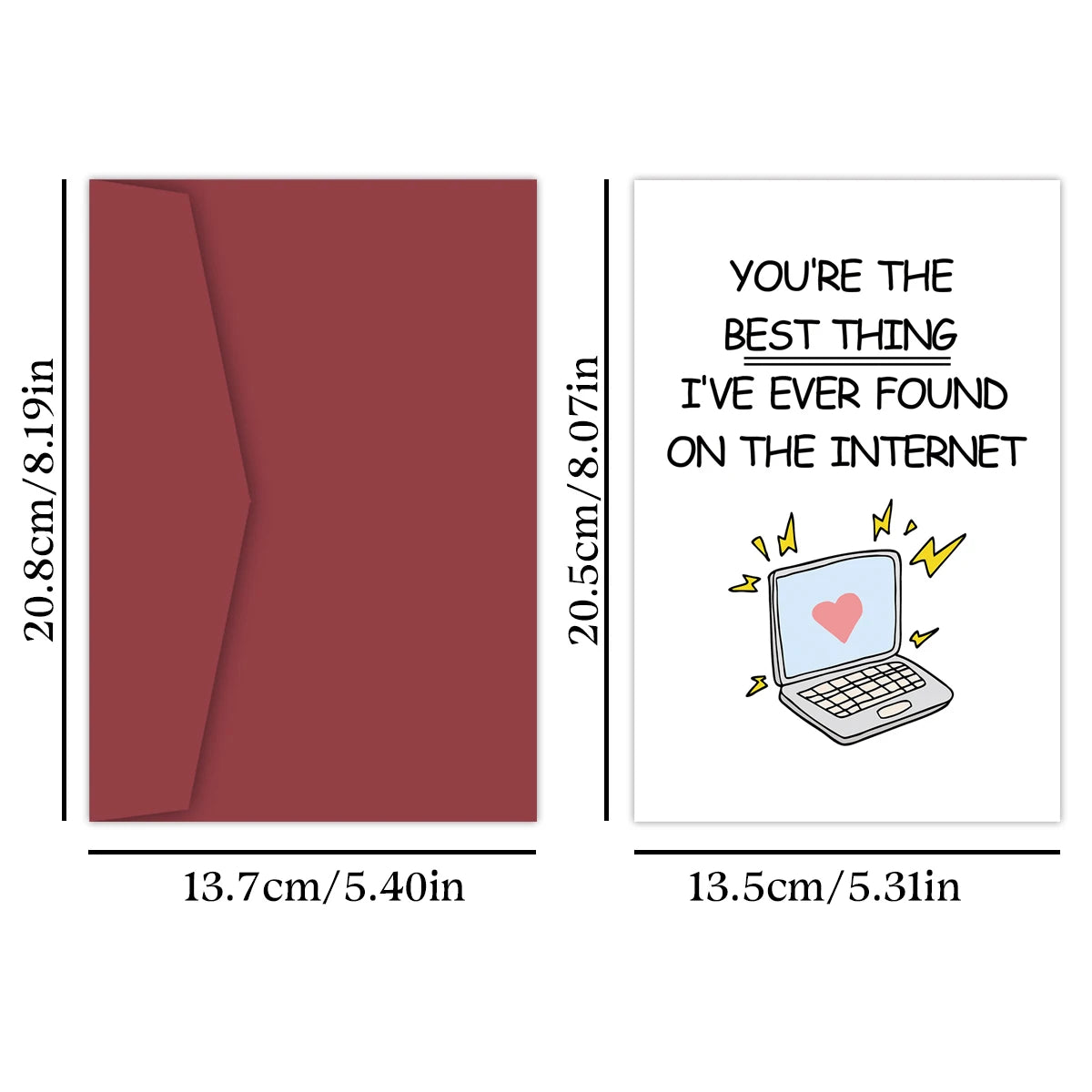 1pc Funny Valentine's Day Card,"You're The Best Thing I've Ever Found On The internet"