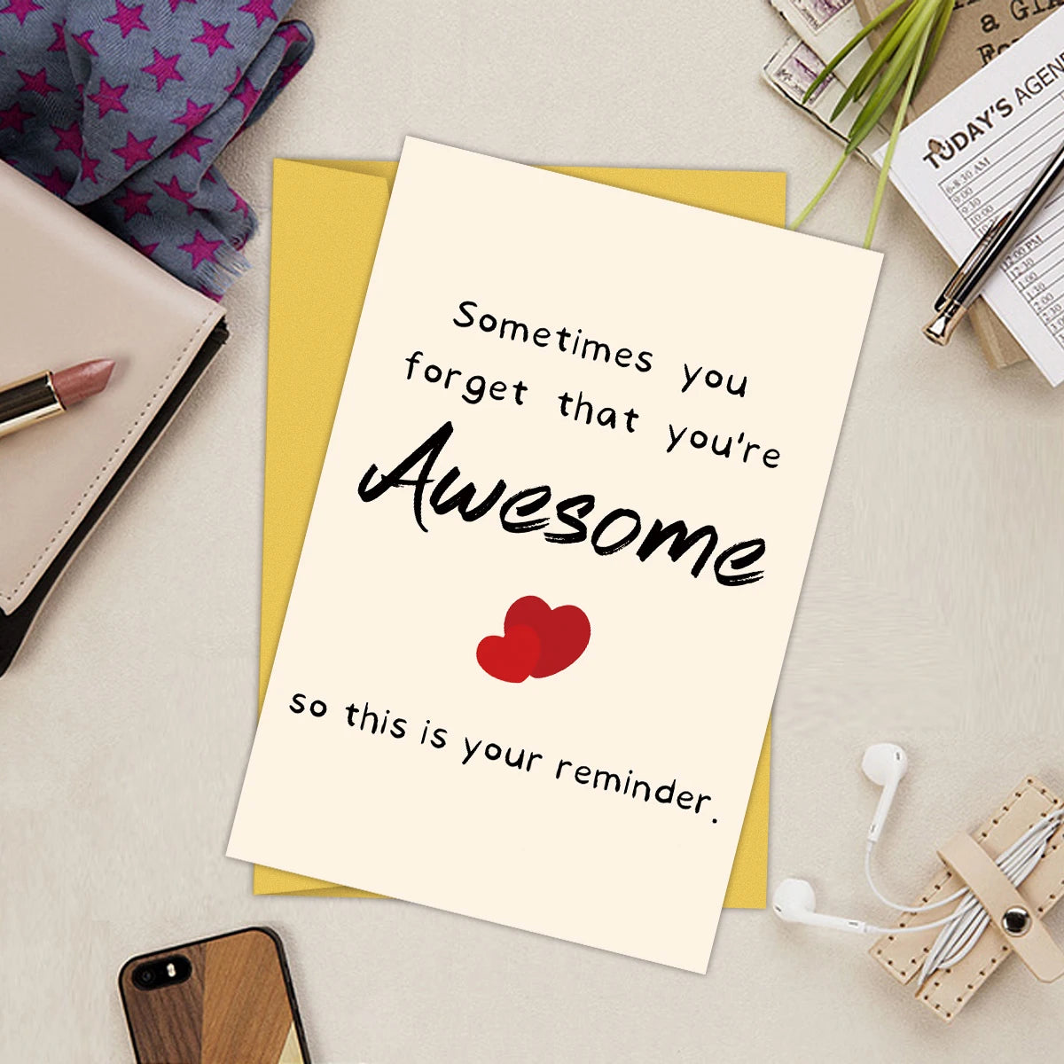 1pc Valentine's Card, "Sometimes You Forget You're Awesome"