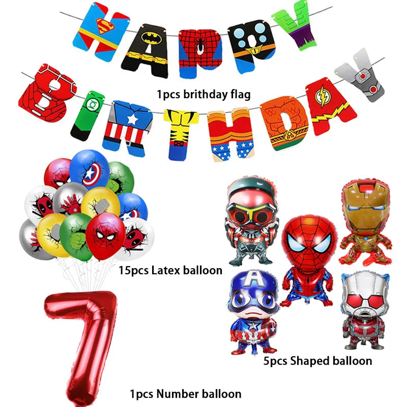 MARVEL Super Hero Balloon Spiderman Aluminum Foil Balloons Kids Birthday Party Decoration The Avengers Iron Man Party Supplies