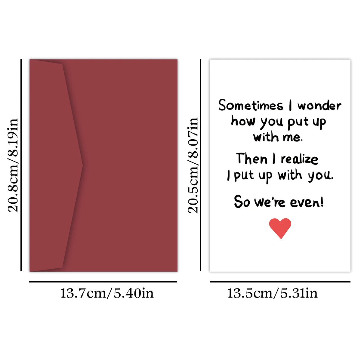 1pc Humorous Valentine's Day Card,"We Put Up With Each Other!"