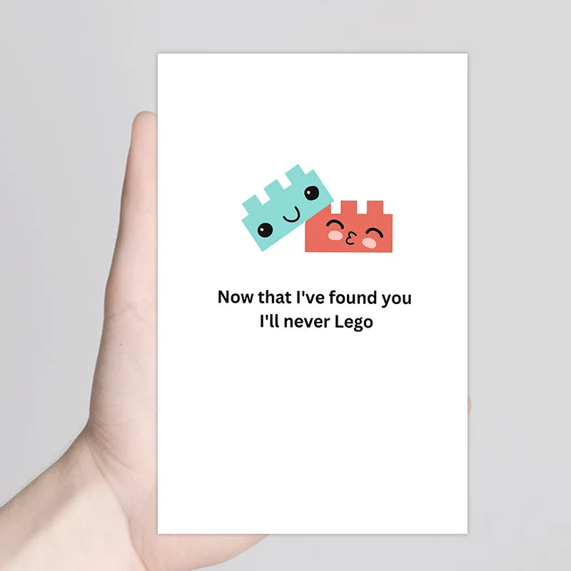 1pc Valentine's Day Card, "Now That I've Found You I'll Never Lego"