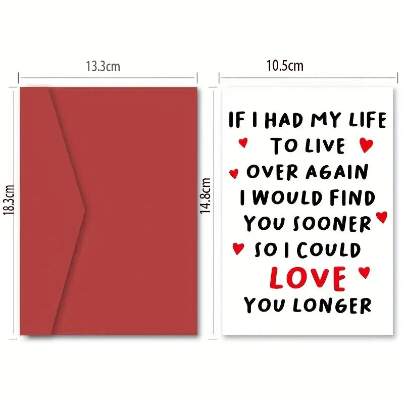 1pc Valentines Day Card "If I Had To Live my Life Over Again I Would Find You Sooner"