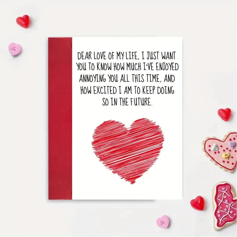 1pc Valentine's Day Card, "Dear Love Of My life..."