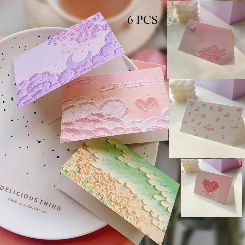 6PCS creative oil painting card