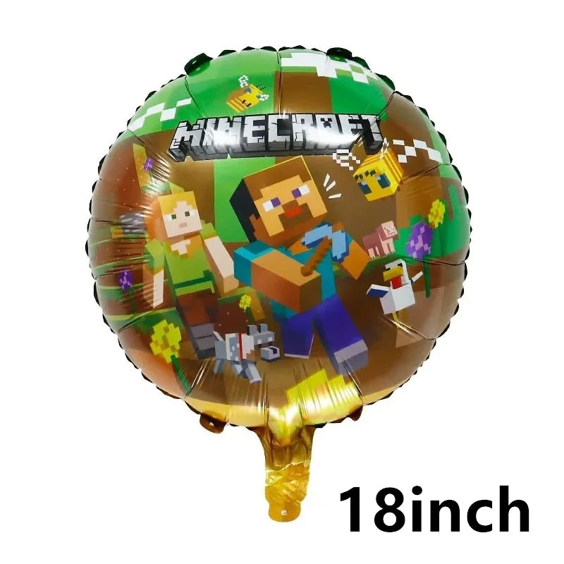 Minecraft Balloons Birthday Party Decoration