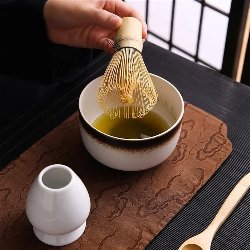 4/7PCS Japanese Matcha Blender Set with Bamboo Whisk Matcha Brush Teaspoon Kiln