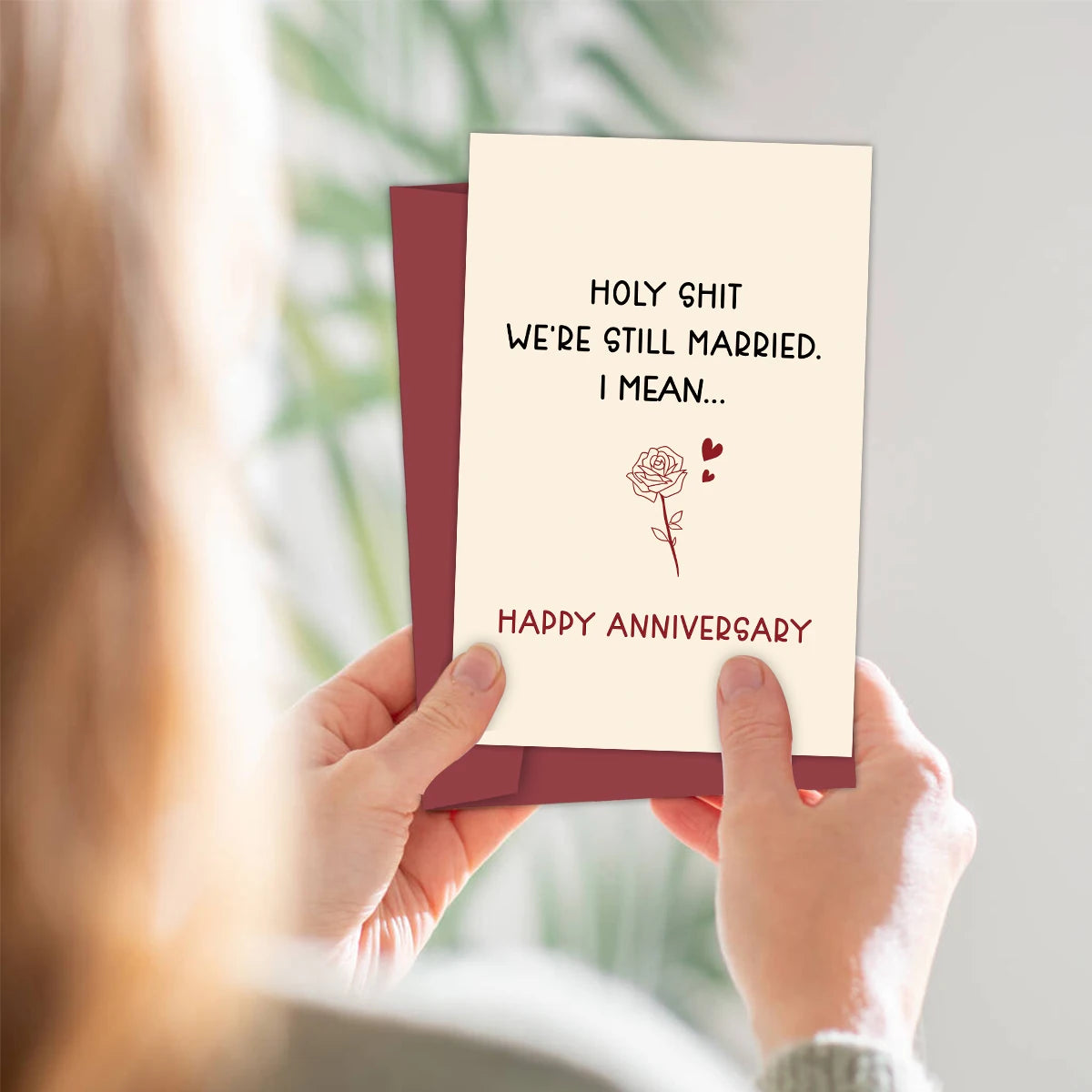 1pc Valentine's Day Card, "Holy Sh*t We're Still Married"