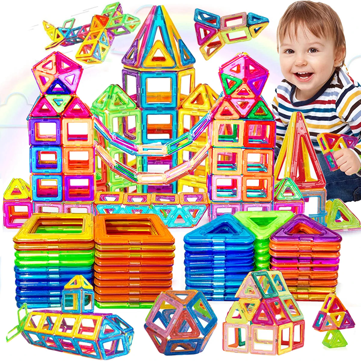 Magnetic Building Blocks Big Size and Mini Size DIY Magnets Toys for Kids 50pc 100pc 200pc