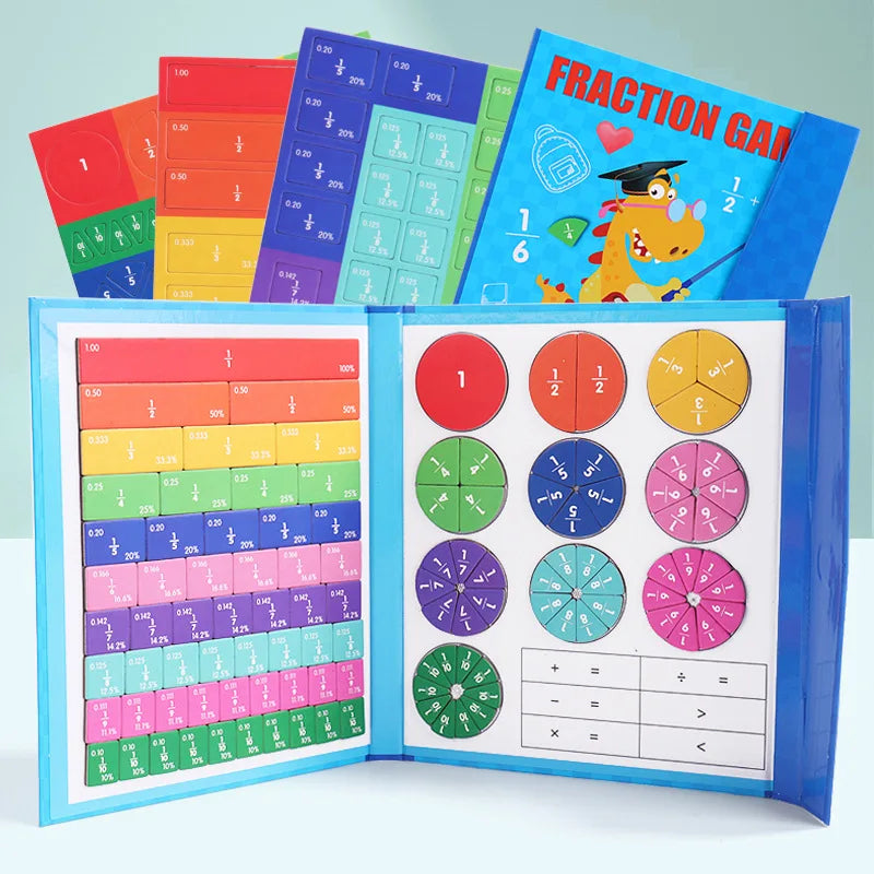 Fraction Learning Math Magnetic Toy & Wooden Book