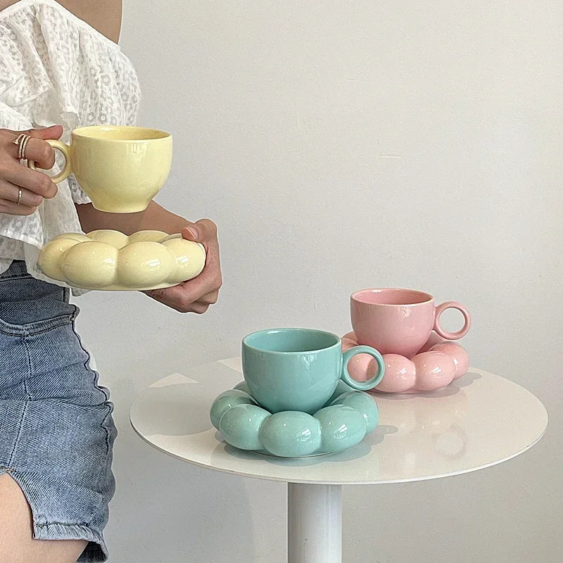 Sunflower Ceramic Coffee Mug & Saucer