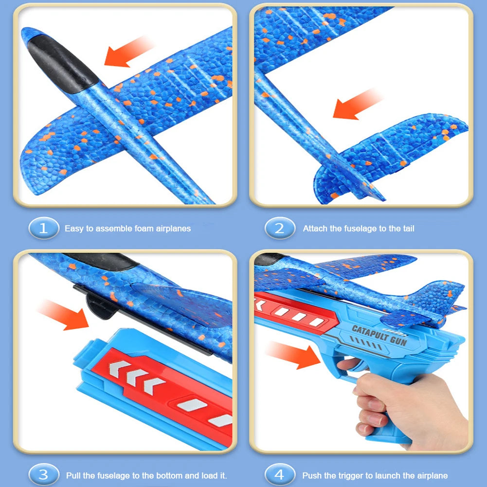 Airplane Launcher Outdoor Flying Toys Non Slip Kids Catapult Plane