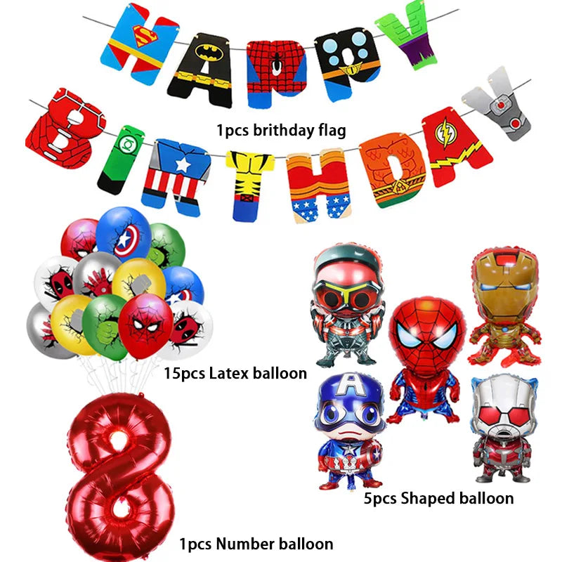 MARVEL Super Hero Balloon Spiderman Aluminum Foil Balloons Kids Birthday Party Decoration The Avengers Iron Man Party Supplies