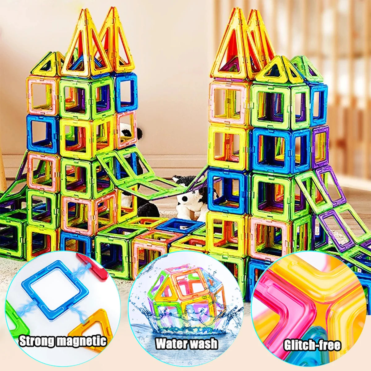 Magnetic Building Blocks Big Size and Mini Size DIY Magnets Toys for Kids 50pc 100pc 200pc