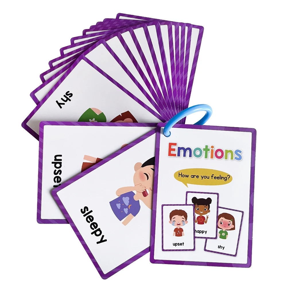 English Words Learning Card Pocket Flashcards Early Educational Toys