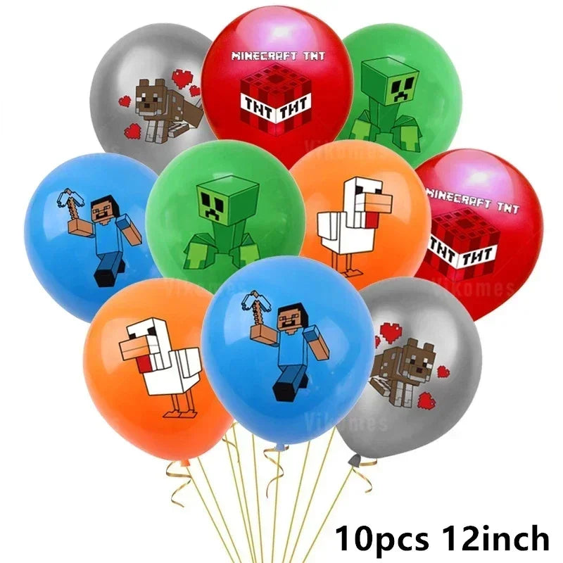 Minecraft Balloons Birthday Party Decoration