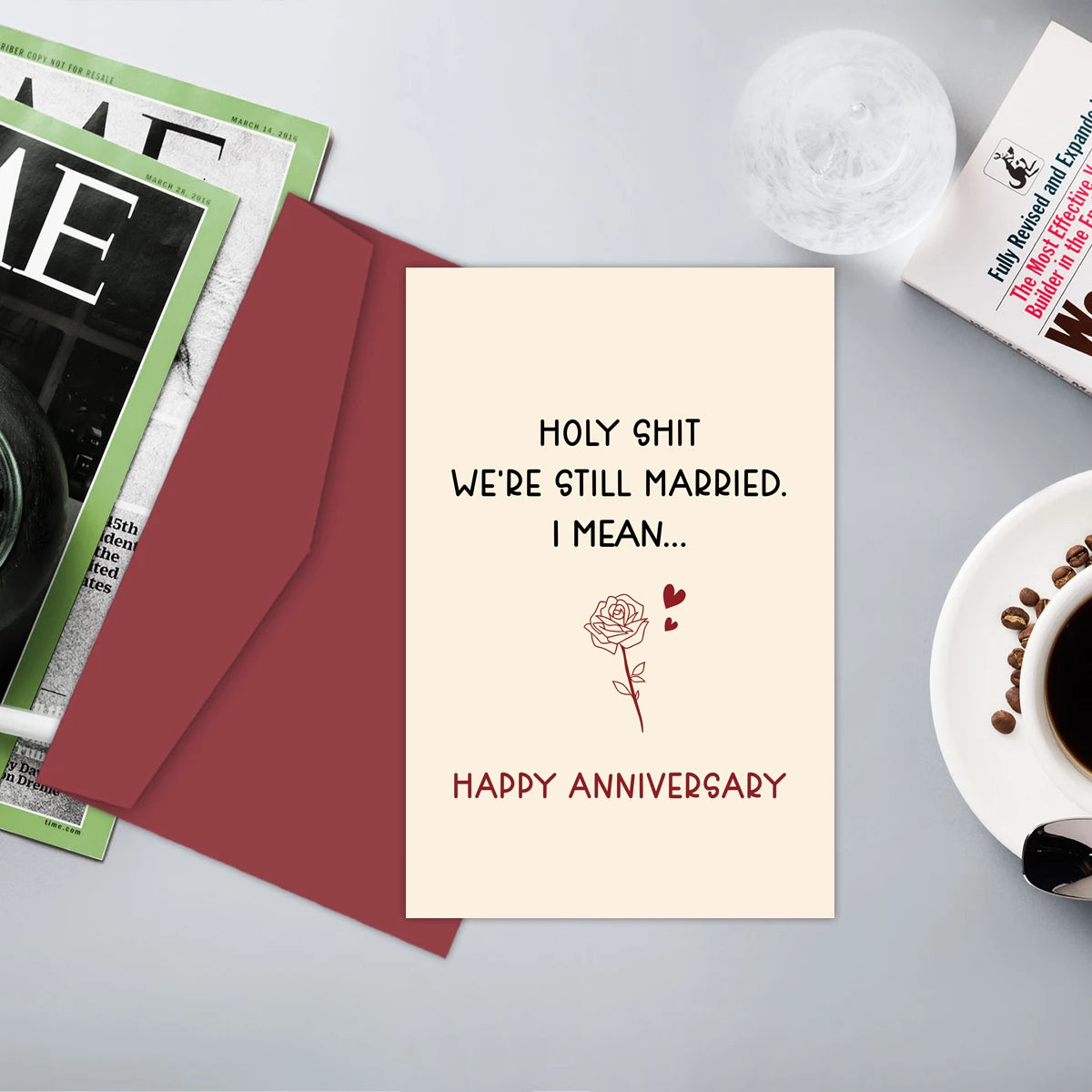 1pc Valentine's Day Card, "Holy Sh*t We're Still Married"