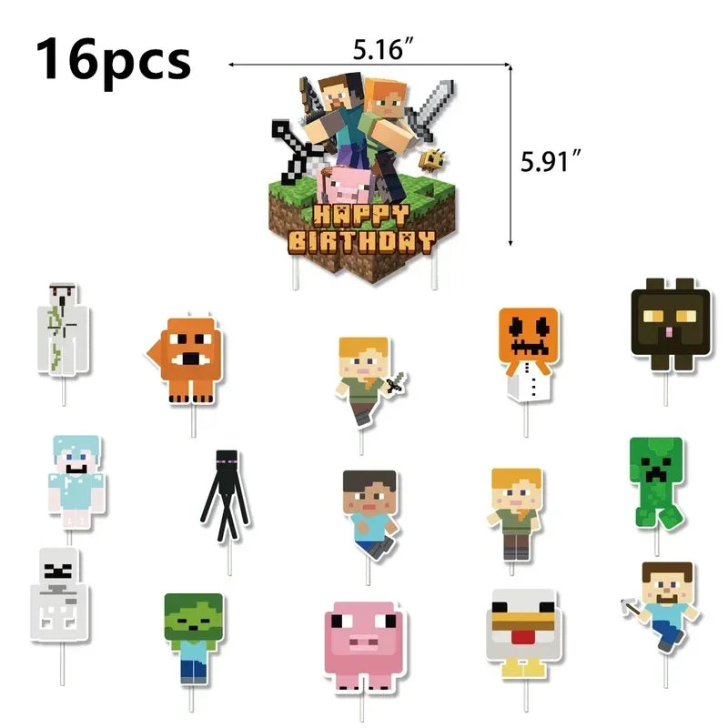 Minecraft Balloons Birthday Party Decoration