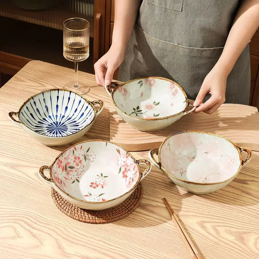 Japanese Ceramic Soup Bowl With Handle