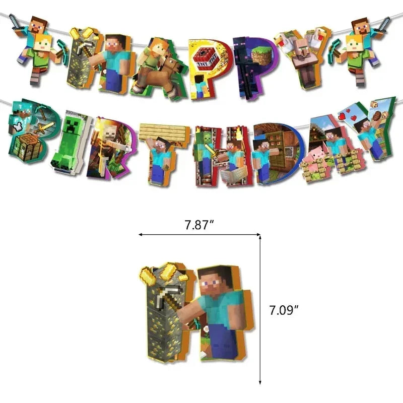 Minecraft Balloons Birthday Party Decoration