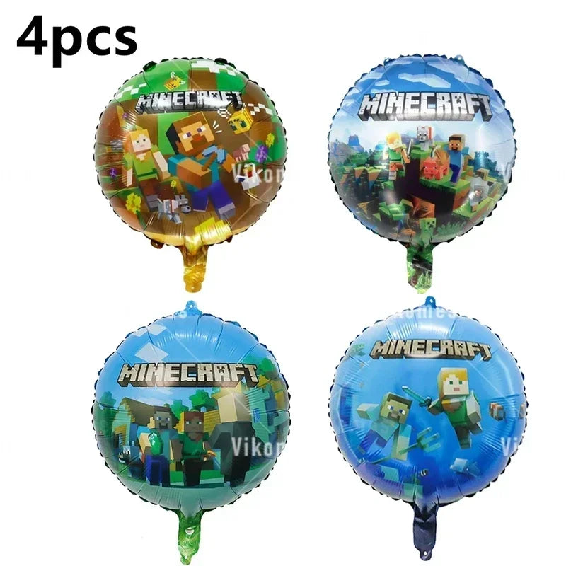 Minecraft Balloons Birthday Party Decoration